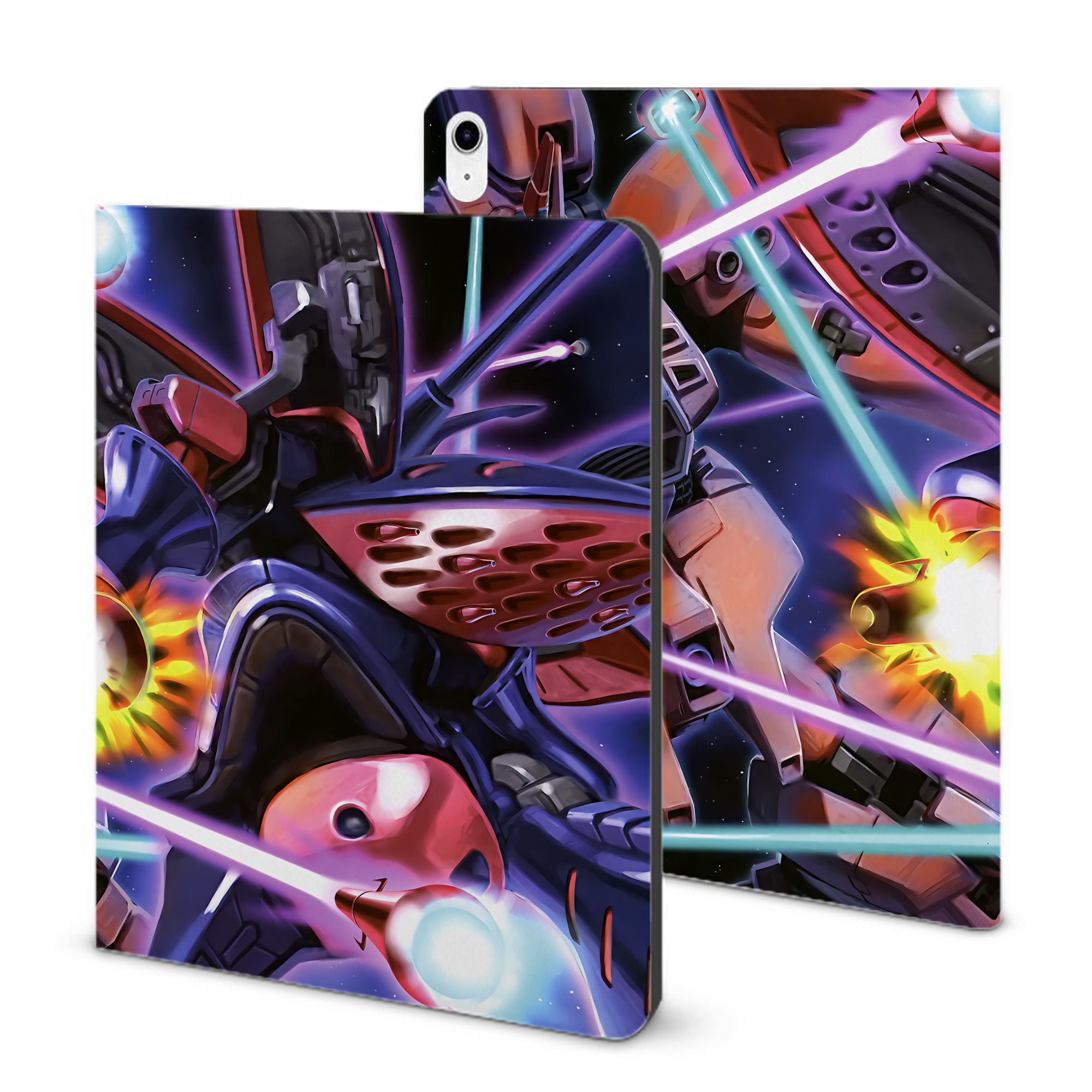 （画像用） 機動戦士ガンダム Mobile Suit Gundam IPad ケース ブック型 PUレザー TPU 耐衝撃 軽量 薄型 ペン収納なし 全面保護 IPad 各モデル対応